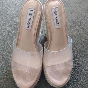 Steve Madden clear wedge like sunrise size 5